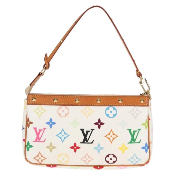 LOUIS VUITTON Monogram Multicolor Pochette Pouch White M92649 LV Auth 135504V - Picture 2 of 16
